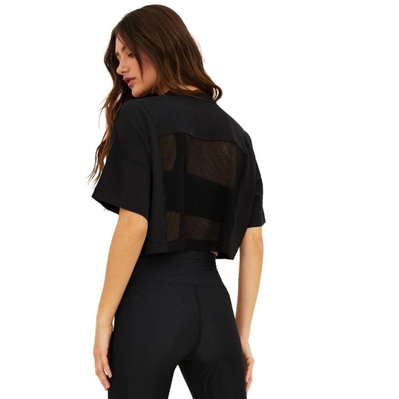 Black crop top with mesh back detail - Picture 4 of 6